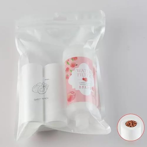 Vitamin C Shower Head Filter for Hard Water Filter + 2 Shower Aromatherapy Replacement Cartridge Bathroom Accessories Remove Chlorine Fluoride Heavy Metals Peach - Image 5