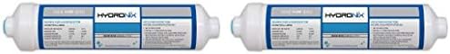 Hydronix ICF-10Q Inline Post Activated Carbon Water Filter Replacement Cartridge with 1/4-Inch Quick Connect for Refrigerator, Ice Maker, RO Reverse Osmosis System, 2000 Gallons (2 Pack) by Hydronix