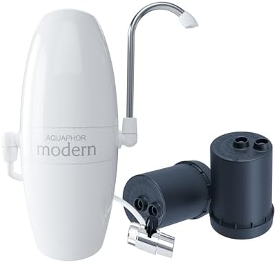 AQUAPHOR Modern Table Patented Aqualen Technology. Filters Heavy Metals, pesticides and Taste-impaired substances Such as Chlorine, and Reduces Water Hardness, White, 1 - Image 3