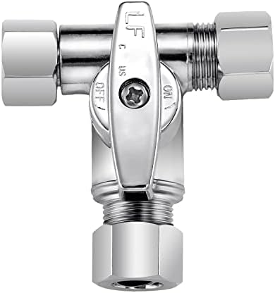 Brass 2Pcs Chrome-Plated Add-A-Tee 3-Way, 3/8 Inch Angle Stop Valve for Reverse Osmosis Water Filters, Ice Maker, Refrigerator - Image 7