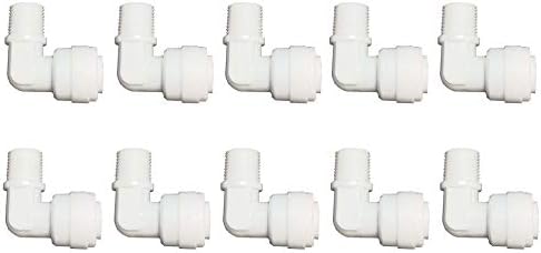 Malida Male Push To Connect Tube Fitting,water purifiers Quick Connector Drinks Dispense and water filtration system fittings (1/8 NPT Male x 1/4 OD Tube Elbow) by MALIDA