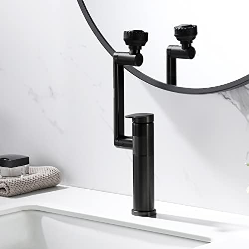 Black Bathroom Faucet 1080Degree Swivel Lavatory Basin Sink Faucet 1 Handle - Image 6