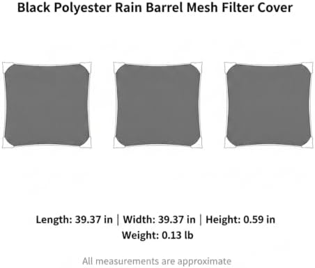Black Polyester Mesh Rain Barrel Cover, Debris Filter Screen for Open-Top Water Containers up to 39.4 Inches, 1 Pack - Image 7