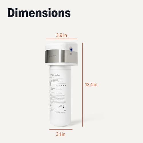 Amazon Basics Under Sink Water Filter System, NSF/ANSI 42 & 372 Certified, Easy Twist-and-Lock Design, 11,000 Gallons, 1 Year Service Life, White - Image 5