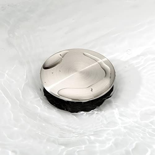 TIORIY Pop Up Bathroom Sink Drain - Bathroom Sink Stopper with Overflow for Faucet Vessel, Push Type Bathroom Sink Vanity Assembly with Strainer, Brushed Nickel - Image 6