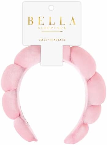 Bella Sleep + Spa Puffy Makeup Headband - Soft Microfiber Spa Headband for Washing Face - Padded Non-Slip Facial Skincare Hairband for Women & Teens, One Size - Image 2