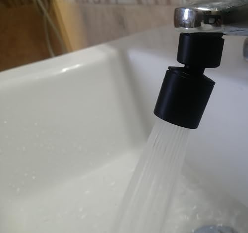 Rotating Faucet Aerator Extender,Nozzle Faucet Adapters, Universal Splash Filter Kitchen Tap Extension, Kitchen Sink Tap Head (Matte Black) - Image 6