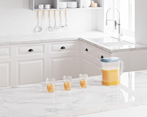 Tribello Pitcher with Lid 1 Gallon, Slim Clear Plastic Water Pitcher with Pivot-top Spout Lids, Iced Tea Pitcher for Fridge, Freezer/Dishwasher Safe, and BPA/Phthalate Free - Image 7