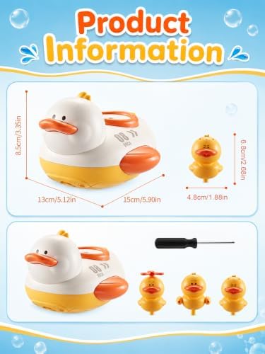 Electric Duck Bath Toy with 3 Spraying Ducklings, Ages 1-3 - Image 7