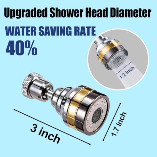 360° Swivel Kitchen Faucet Aerator Replacement 2-function Kitchen Faucet Sprayer Attachment Faucet Nozzle Attachment Water-Saving Faucet Head Replacement Part 55/64'' Female Thread,Short - Image 6