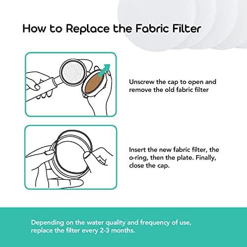 Fabric & Ceramic Ball Filters Set for Barumi Livo Kids Handheld Showerhead | Dual Filtration Removes Rust and Fine Particles from Tap Water, Easy Installation - Image 4