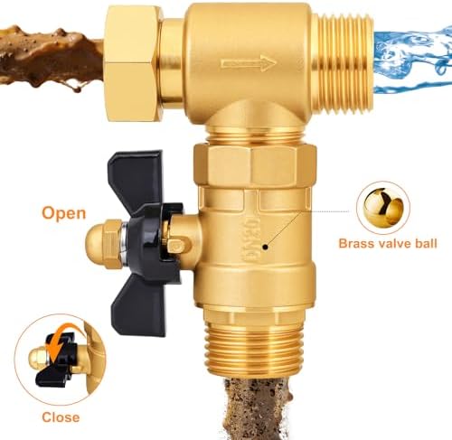 SIGURANTA Brass Inline Garden Hose Filter with Ball Valve Drain, 3/4" GHT, Replaceable 40 & 100 Mesh Screens, Sediment Filter for Outdoor Watering, Car Wash & RV Use(Set B1) - Image 6