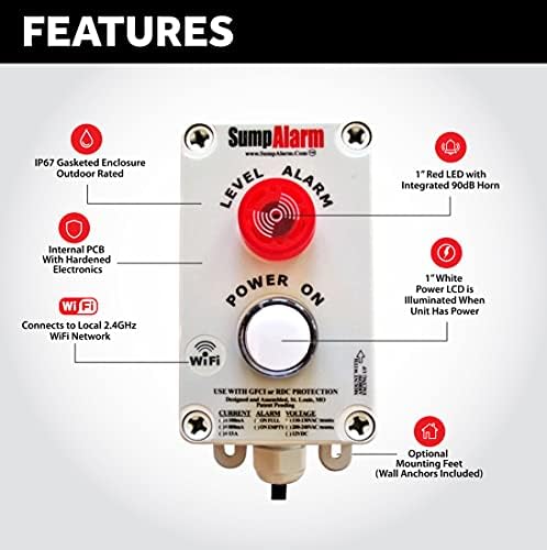 Sump Alarm WiFi Water Sensor, Wireless Sump Pump Alarm with 33ft Float Switch for Indoor/Outdoor Use, Weatherproof Water Detector with Email Alert and Audible Alarm - Image 7