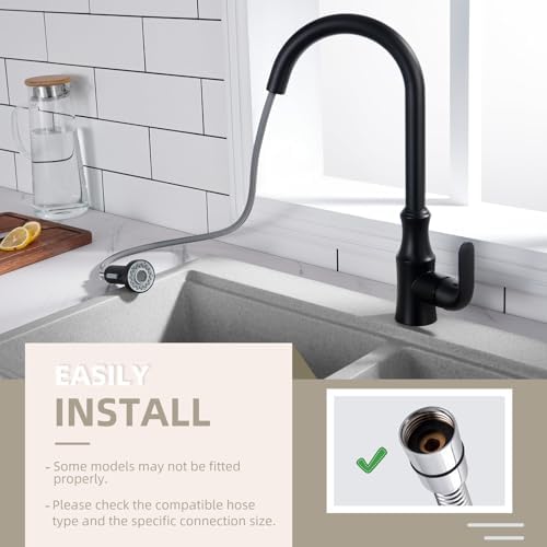 Angle Simple Kitchen Faucet Head Matte Black, NSF/ANSI/CAN 61 & 372 Tested - Image 7