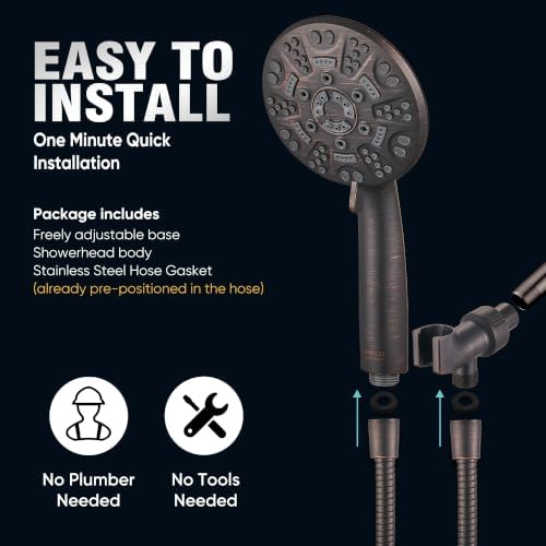 Cobbe 8-Setting Handheld Shower Head, Water-Saving Design, ORB - Image 7