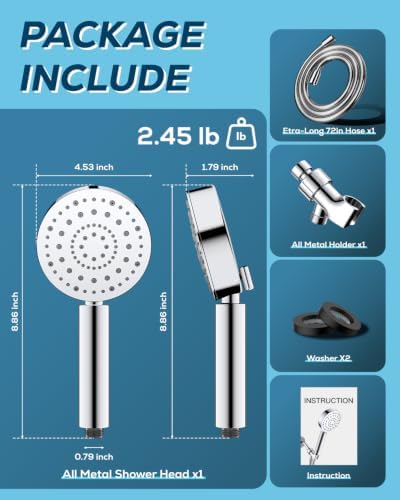 Metal 6-Spray Shower Head with Handheld High Pressure - Image 6