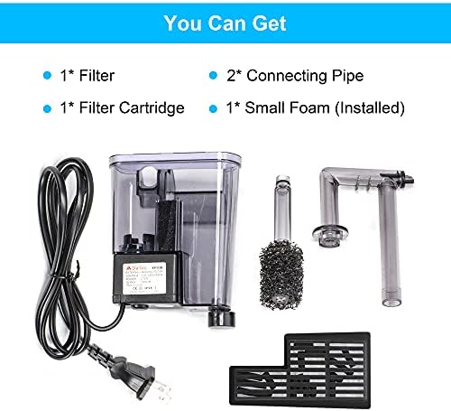 DaToo Aquarium Hang On Filter Small Fish Tank Hanging Filter Power Waterfall Filtration System - Image 7