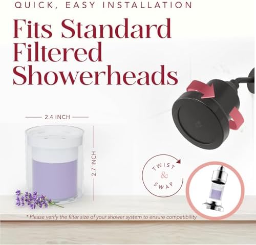 Vitamin C Shower Filter Replacement Cartridge + Shower Steamers Aromatherapy - K Beauty Skin & Hair Enhancement, Universal Water Filter Replacement for AquaBliss - Lavender Spa Scent - Image 7