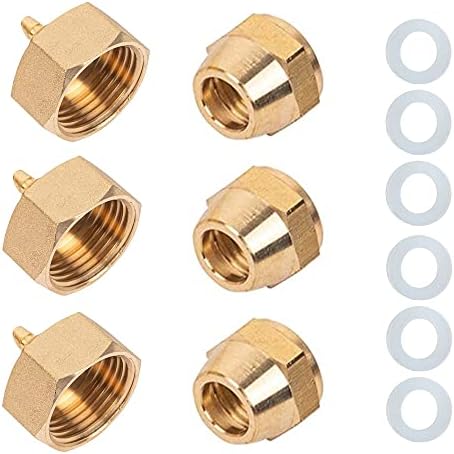Hourleey Garden Hose Adapter, Brass Standard 3/4" Female Thread to 1/4" Tube Adapter for Water Hose, Convert 3/4" Garden Hose to 1/4" Tube, 3 Set - Image 6