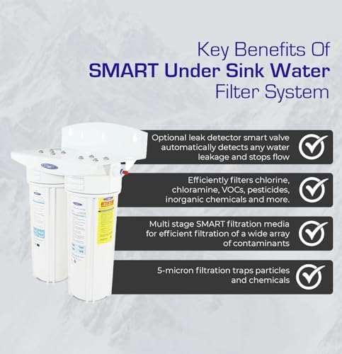 Crystal Quest Smart Under Sink Water Filter System | Smart + Carbon Block + Sediment Filter |Double| Filters 10,000 gallons - Image 7