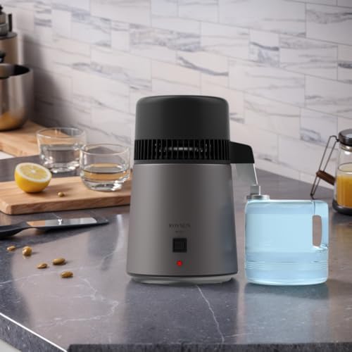ROVSUN 1.1 Gallon/4L Water Distiller for Home Countertop, Stainless Steel Interior & BPA-Free Container, 750W Distilled Water Machine Water Maker Purifier, Distilling Pure Water Maker, 1L/H, Gray - Image 7