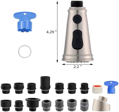 Hibbent Pull Down cUPC Certified Faucet Head Replacement, 15 Adapters - Image 6