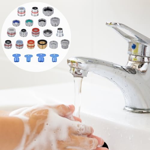 18pcs Brass Faucet Adapter Kit, Metal Faucet Aerator Adapter, Male Female - Image 6