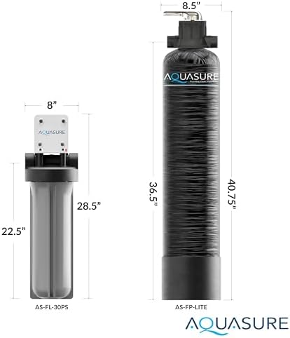 Aquasure Fortitude Lite Series 800,000 Gallons High Performance Whole House Water Treatment System with KDF55/GAC Media and 20" Pleated Sediment Filter | Removes 99% of Contaminants, 1-3 Bathrooms - Image 7