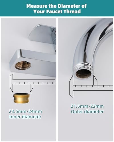 Hibbent Swivel Faucet Adapter Kit, Solid Brass 3/4" Garden Hose Adapter with Aerator, 360 Degree Kitchen Sink Faucet Aerator Adapter for Female and Male to Male, Chrome - Image 6