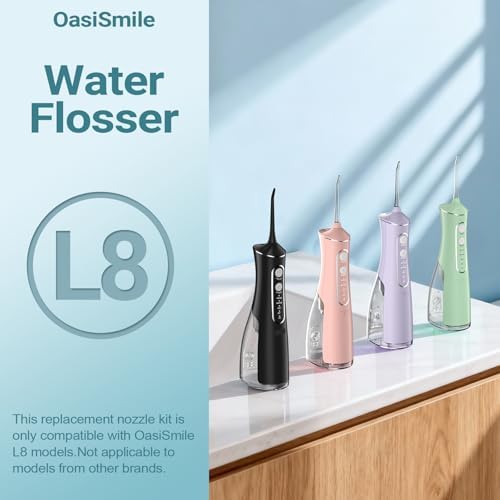 OasiSmile Water Flosser Replacement Tips, 5-Pack Multi-Functional Jet Tips for Daily Cleaning, Gum Care, Braces, and Fresh Breath - Fits L8 Models Only - Image 4