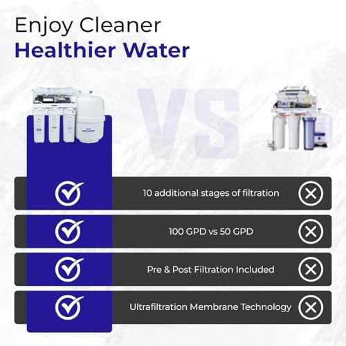 Crystal Quest Thunder Reverse Osmosis Water Filter System - 12 Stages Ultrafiltration- Under Sink Reverse Osmosis - Complete Installation Kit - 100 GPD RO Water Filtration System (with Pump) - Image 7