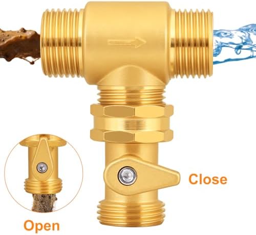 SIGURANTA Brass Garden Hose Filter, Dual Inlet: 3/4" GHT Male & 1/2" NPT Female, 3/4" GHT Male Outlet, Interchangeable 40 & 100 Mesh Screens, Ball Valve Drain, for Lawn, Garden(Set C1) - Image 6