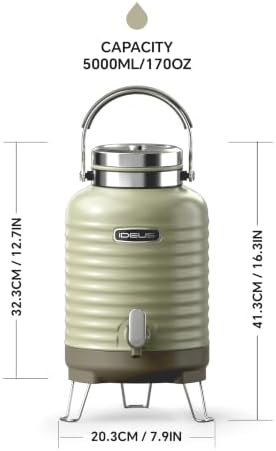 IDEUS Insulated Beverage Dispenser 1.4gal, Drink Container Grey - Image 6