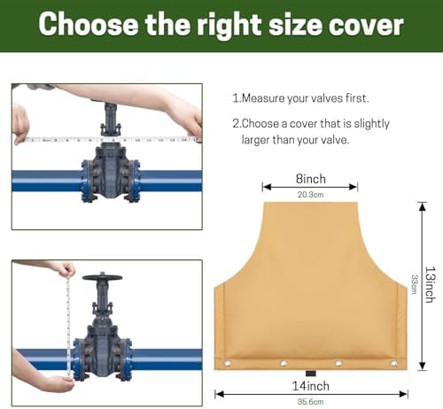 Backflow Preventer Insulation Cover, Sprinkler Valve Cover Insulated, Water Pipe Insulation Cover, Outdoor Winter Irrigation Sprinkler Cover, 14" W x 13" H - Image 6