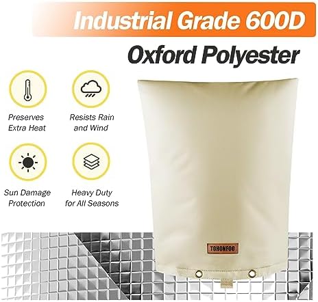 TOHONFOO Backflow Preventer Cover, Pipe Freeze Insulation, 16"Wx20"H, Beige - Image 6
