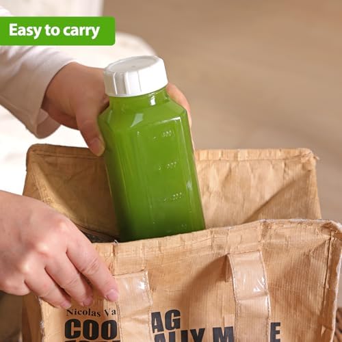 CUCUMI 6 Pack 16 Oz Glass Milk Bottles with Lids - Image 7