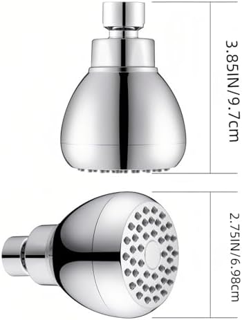 High Pressure Shower Head 3" Chrome - 360° Rotating Self-Cleaning Jets, Water Saving Flow Optimizer, Easy Install & Rustproof ABS, Spa Rainfall Spray for Adults/Elderly - Image 6
