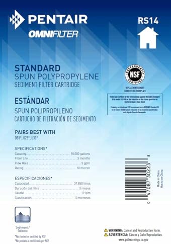 Pentair OMNIFilter RS14 10" x 2.5" Sediment Water Filter, 10,000 Gallon - Image 4