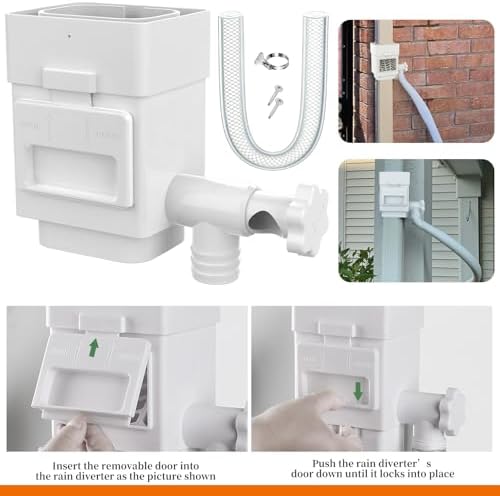 Anivia Rain Barrel Diverter Kit, Fits 2x3 or 3x4 in, Valve & Filter, White - Image 6