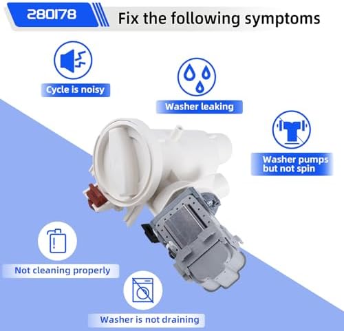 280187 8181684 1200164 Washer Drain Pump Assembly for Whirlpool etc. - Image 5