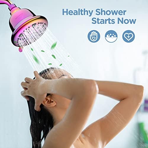MakeFit Filtered Shower Head - High Pressure Shower Head with Filter for Hard Water Softener - 7 Settings Bathroom Rain Showerhead to Remove Chlorine and Heavy Metals (Radiant Rainbow) - Image 5