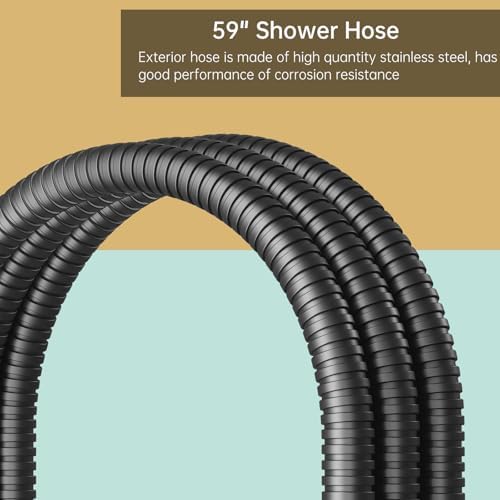 BESy Brass 2 In 1 Function Filtered Dark Black Handheld Shower Head for Hard Water Shower Wand High Pressure Showerhead Black Hand Shower Sprayer with Hose Bracket - Image 6