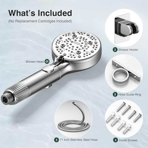 RV Shower Head with Hose ,High Pressure 9 Mode Shower head with on off switch, Filtered shower head, Shower Head for RV/Campers, Travel Trailer, Motorhome for Water Saving(Chrome) - Image 7