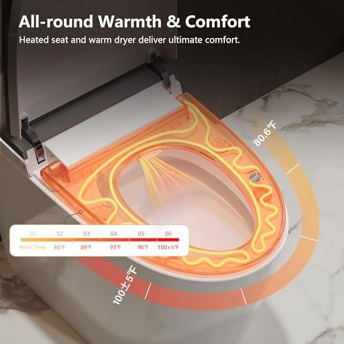DeerValley Smart Toilet with Bidet Built in, Voice Control, Spa Wash, Auto Open/Close, Pump Assisted, Water Filter, Foam Shield, Dryer, Deodorization, ADA Height Japanese One-Piece Toilet for Bathroom - Image 7
