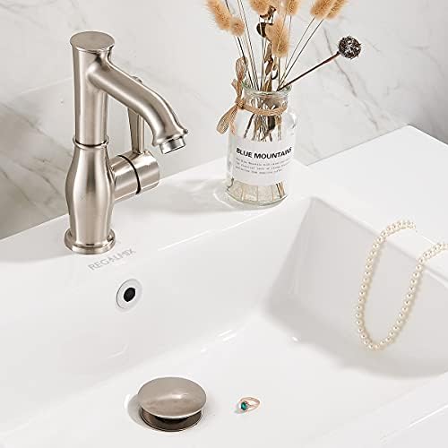REGALMIX Bathroom Sink Drain with Overflow, Brushed Nickel Pop Up Drain 2 Pack, All Metal Bathroom Sink Stopper for Vanity Vessel Sink, Stainless Steel and Brass, RM083J-P2 - Image 6