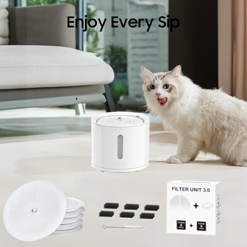 Upgraded Filter Unit 3.0 Pet Cat Water Fountain Filters Fit For E versweet Solo 2/Solo SE, E versweet 3 Pro/2S/3, Including Replacement Filters (6 pcs) and Replaced Foam Pump Filter(6 pcs) - Image 7