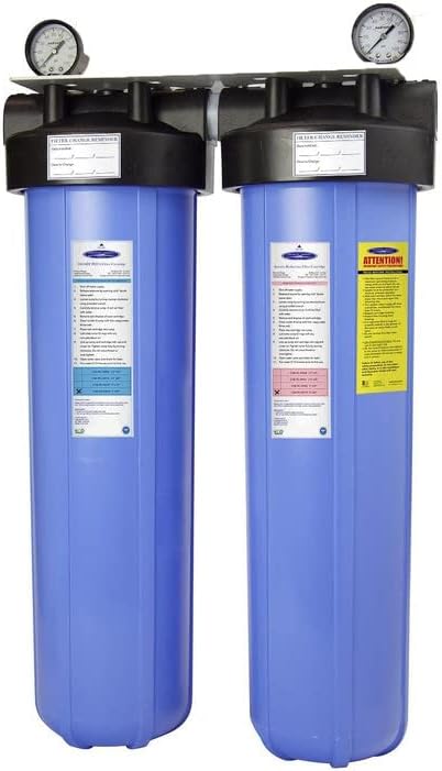 Crystal Quest Ultimate Whole House Water Filter, Arsenic Removal (4-6 GPM | 1-2 people), Double Cartridge, Includes 1" Connection by CrystalQuest