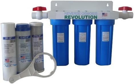 Whole House 3-Stage Water Filtration System, 3/4" Port with 2 valves and Extra 3 Filters Set by MyWaterClub