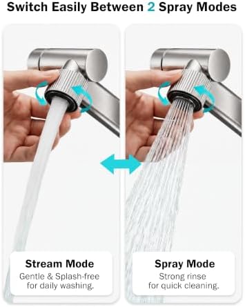 Frizzlife MF1080-D 4 Inch Centerset Bathroom Sink Faucet and Kitchen Sink Faucet with Carbon Block Water Filter, NSF/ANSI 372 Certified, 1080° Rotatable, 2-Handle, Stream/Spray, 304 Stainless Steel - Image 6
