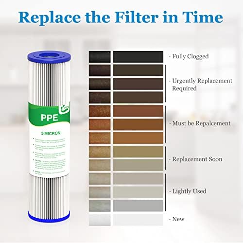 5 Micron Water Filter 10" x 2.5", Pleated Sediment Filters, 6-Pack - Image 6